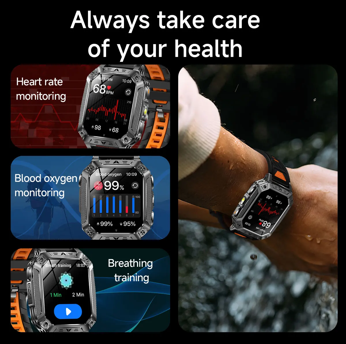 2026 New 1400mAh Battery Smart Watch GPS path Bluetooth Call 10ATM Waterproof Swim Sport Run Hiking Outdoors Military Smartwatch
