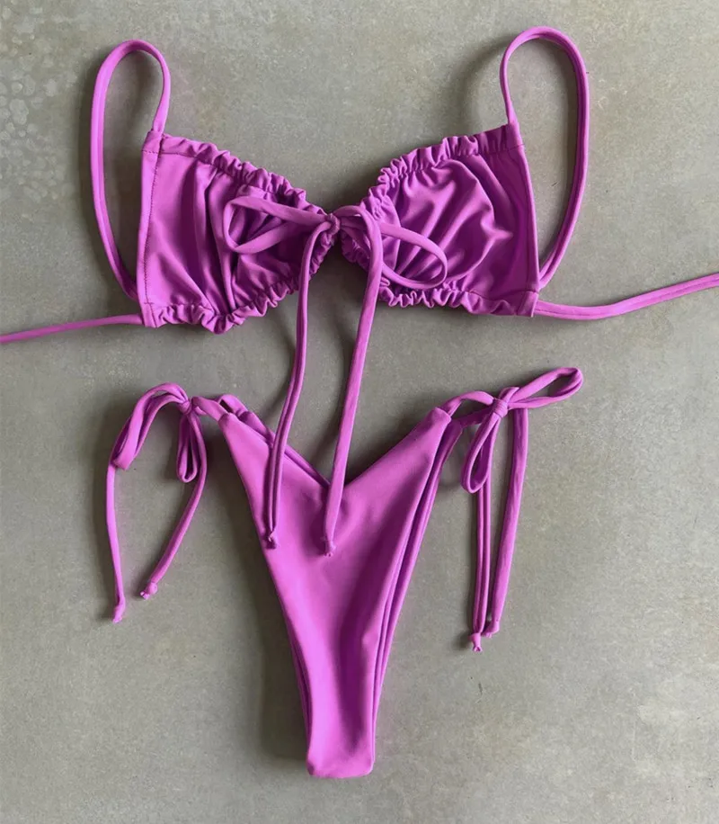 RUOTONGSEPT Low Waist Bikinis 2023 Triangle Swimwear Female Swimsuit Women Print Bikini set two-Piece Suit Push Up Bathing Suit