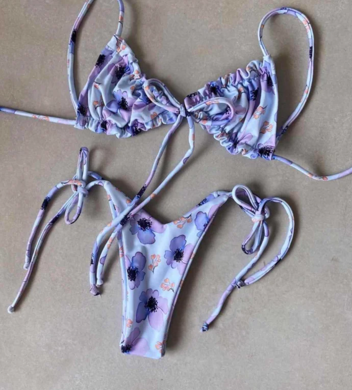 RUOTONGSEPT Low Waist Bikinis 2023 Triangle Swimwear Female Swimsuit Women Print Bikini set two-Piece Suit Push Up Bathing Suit