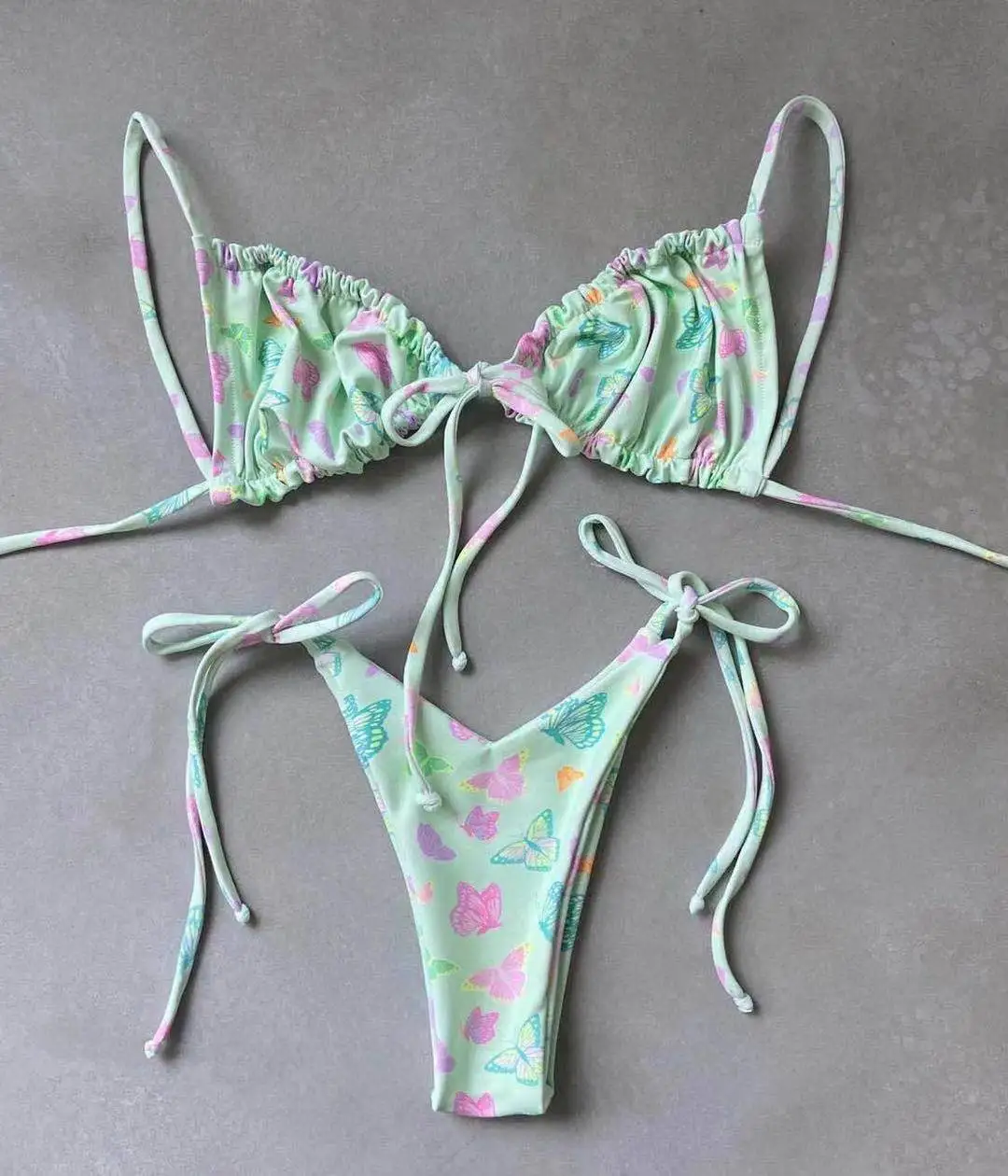 RUOTONGSEPT Low Waist Bikinis 2023 Triangle Swimwear Female Swimsuit Women Print Bikini set two-Piece Suit Push Up Bathing Suit