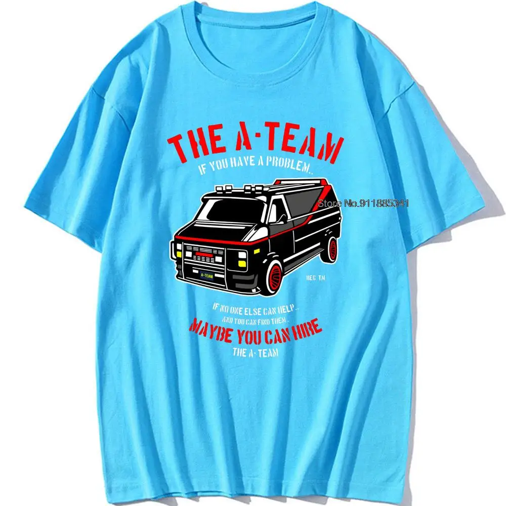THE New A-TEAM T-SHIRT Mens Van Funny 80's TV Program Show Cotton Mr-T Unisex Oversized 100% Cotton Top