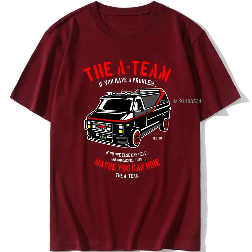 THE New A-TEAM T-SHIRT Mens Van Funny 80's TV Program Show Cotton Mr-T Unisex Oversized 100% Cotton Top