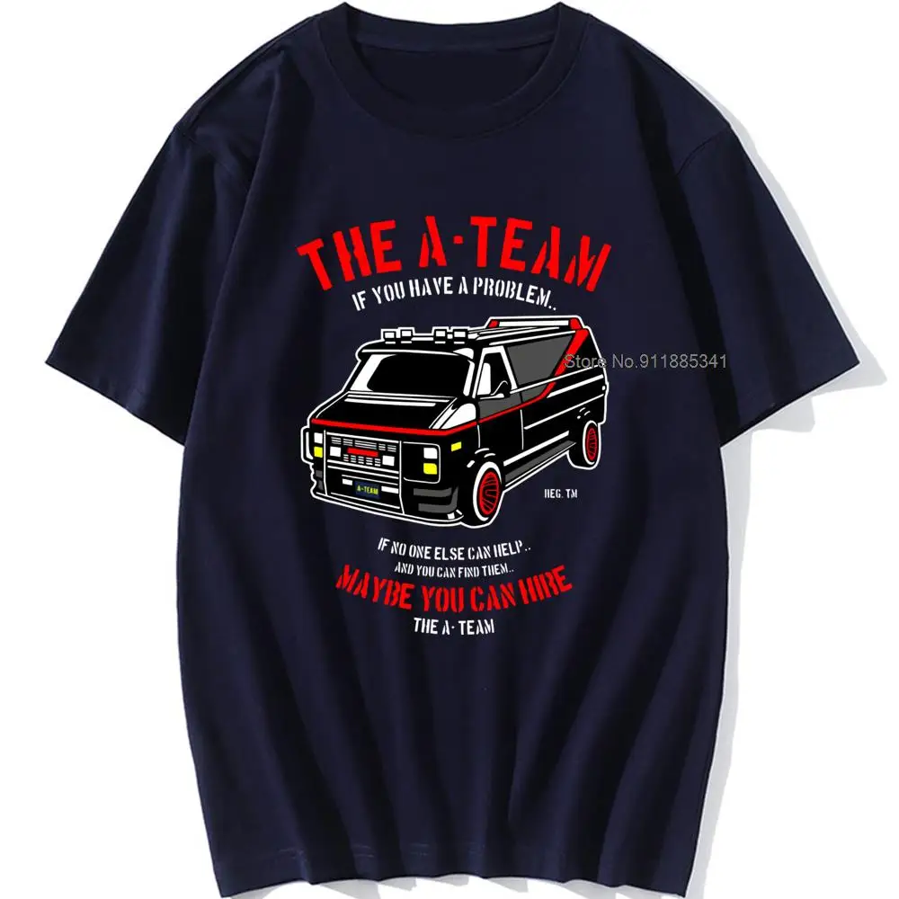 THE New A-TEAM T-SHIRT Mens Van Funny 80's TV Program Show Cotton Mr-T Unisex Oversized 100% Cotton Top