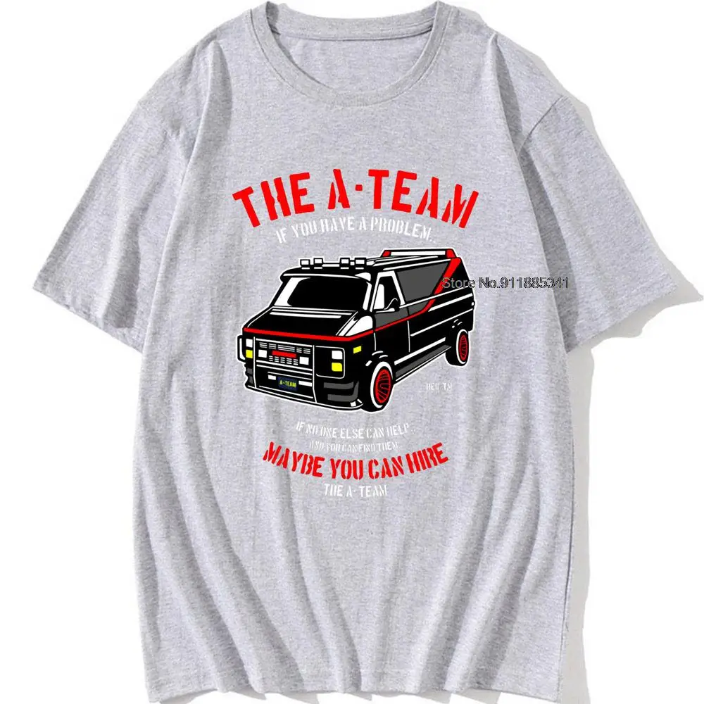 THE New A-TEAM T-SHIRT Mens Van Funny 80's TV Program Show Cotton Mr-T Unisex Oversized 100% Cotton Top