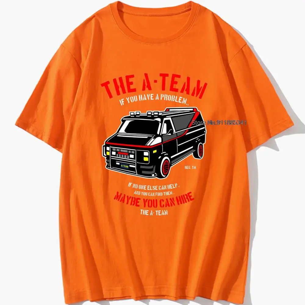 THE New A-TEAM T-SHIRT Mens Van Funny 80's TV Program Show Cotton Mr-T Unisex Oversized 100% Cotton Top