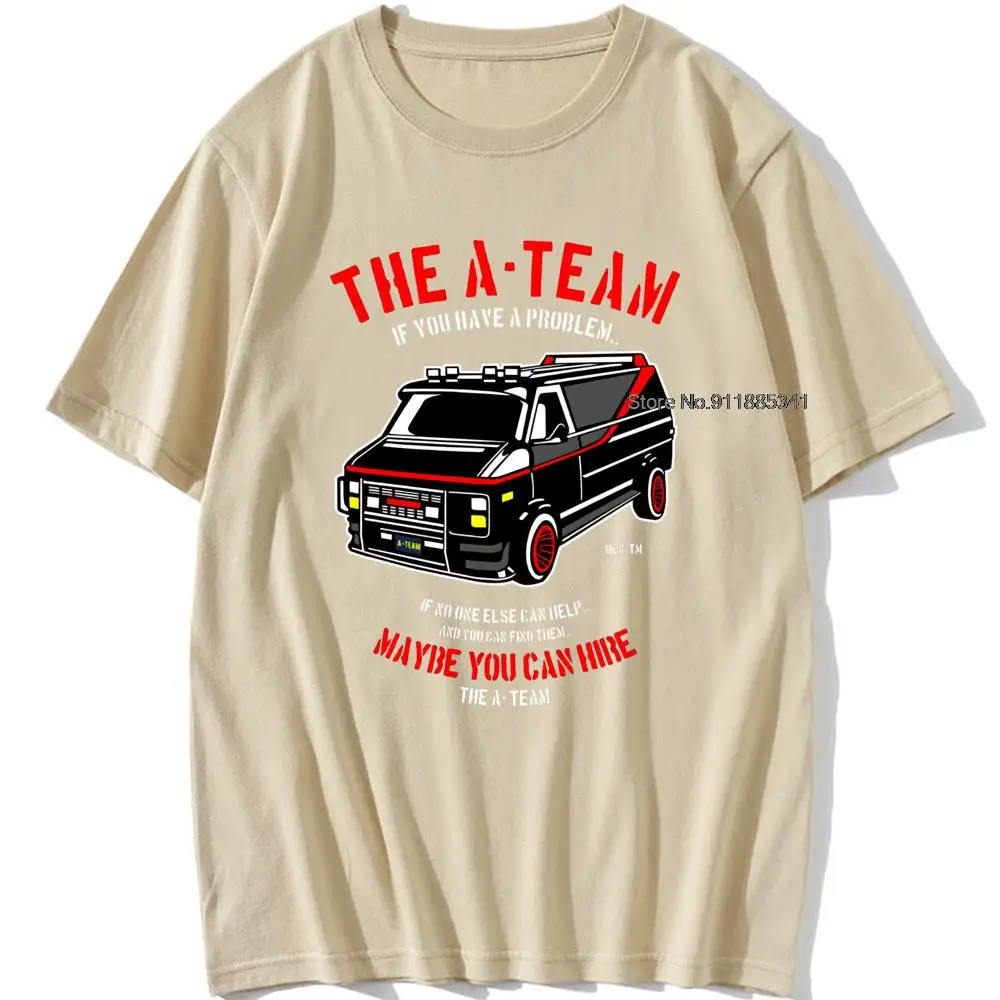 THE New A-TEAM T-SHIRT Mens Van Funny 80's TV Program Show Cotton Mr-T Unisex Oversized 100% Cotton Top