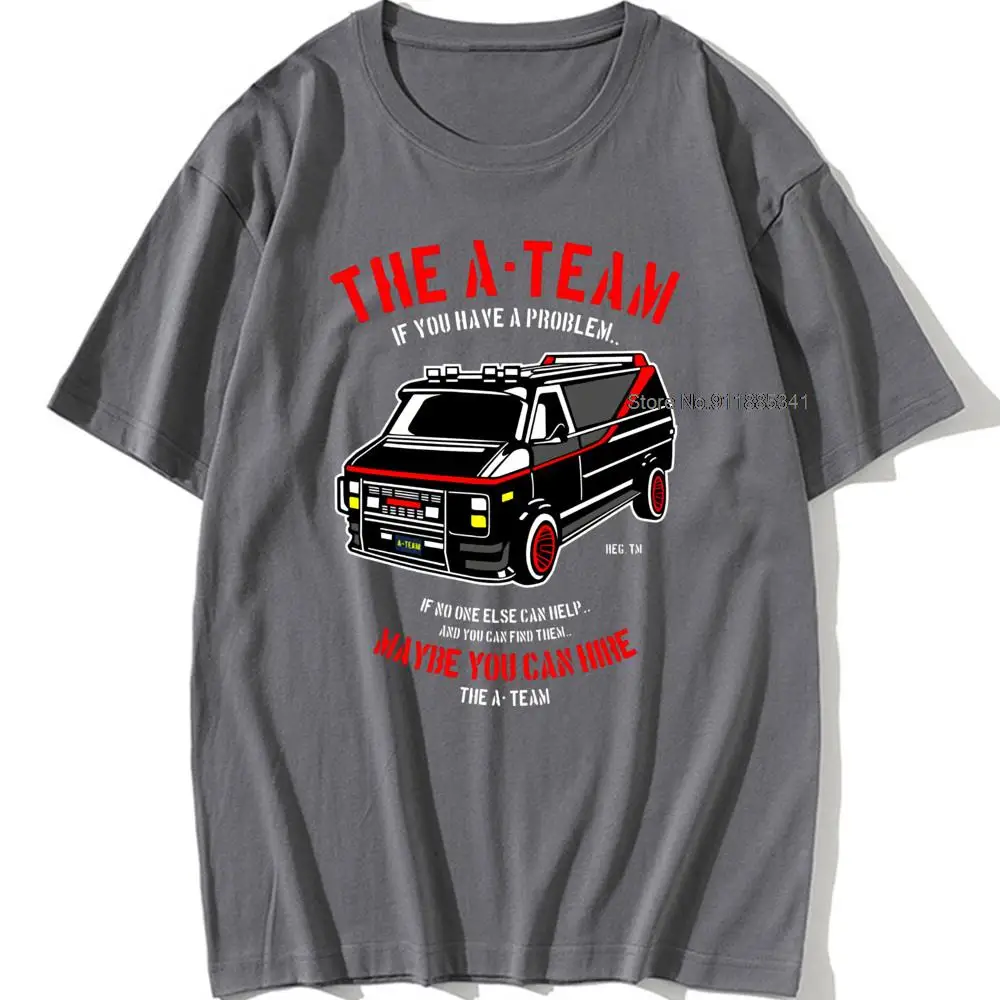 THE New A-TEAM T-SHIRT Mens Van Funny 80's TV Program Show Cotton Mr-T Unisex Oversized 100% Cotton Top