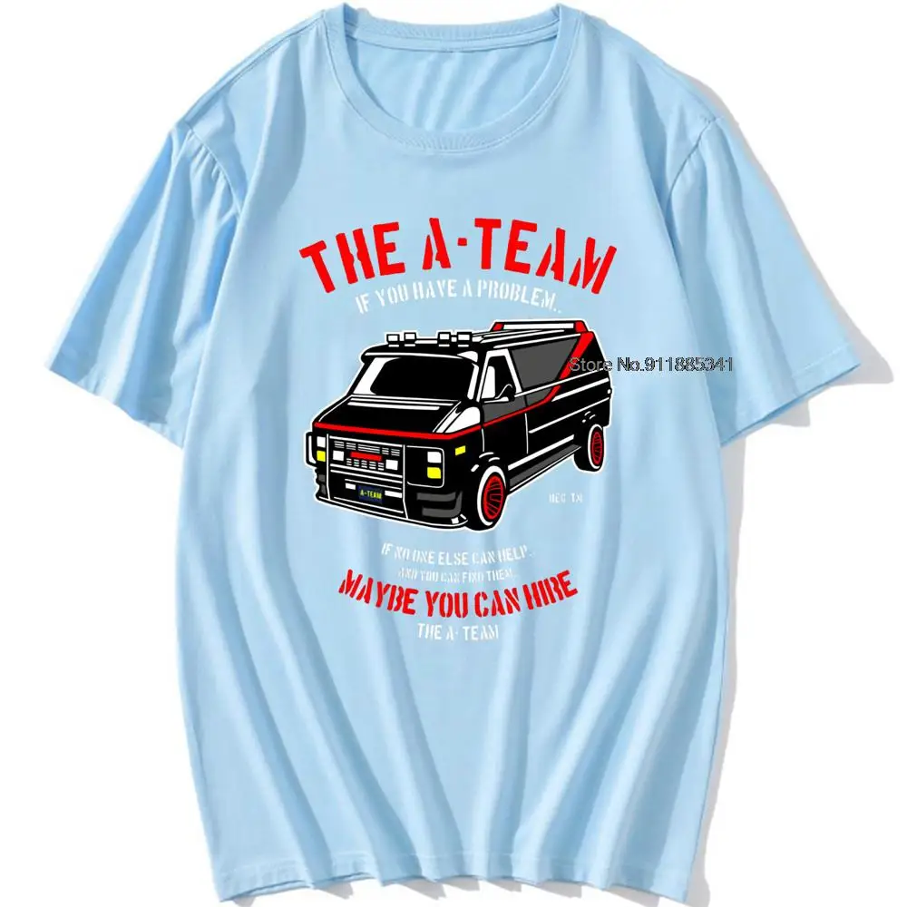 THE New A-TEAM T-SHIRT Mens Van Funny 80's TV Program Show Cotton Mr-T Unisex Oversized 100% Cotton Top