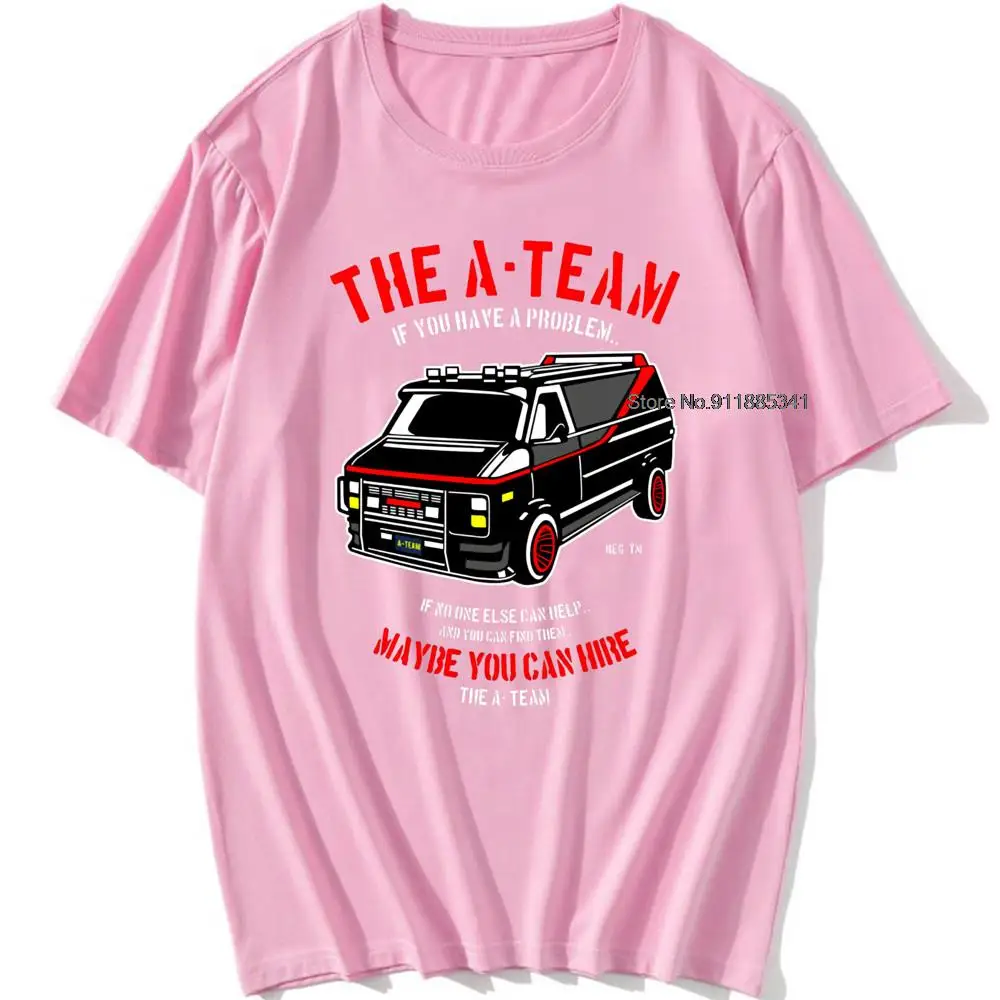 THE New A-TEAM T-SHIRT Mens Van Funny 80's TV Program Show Cotton Mr-T Unisex Oversized 100% Cotton Top