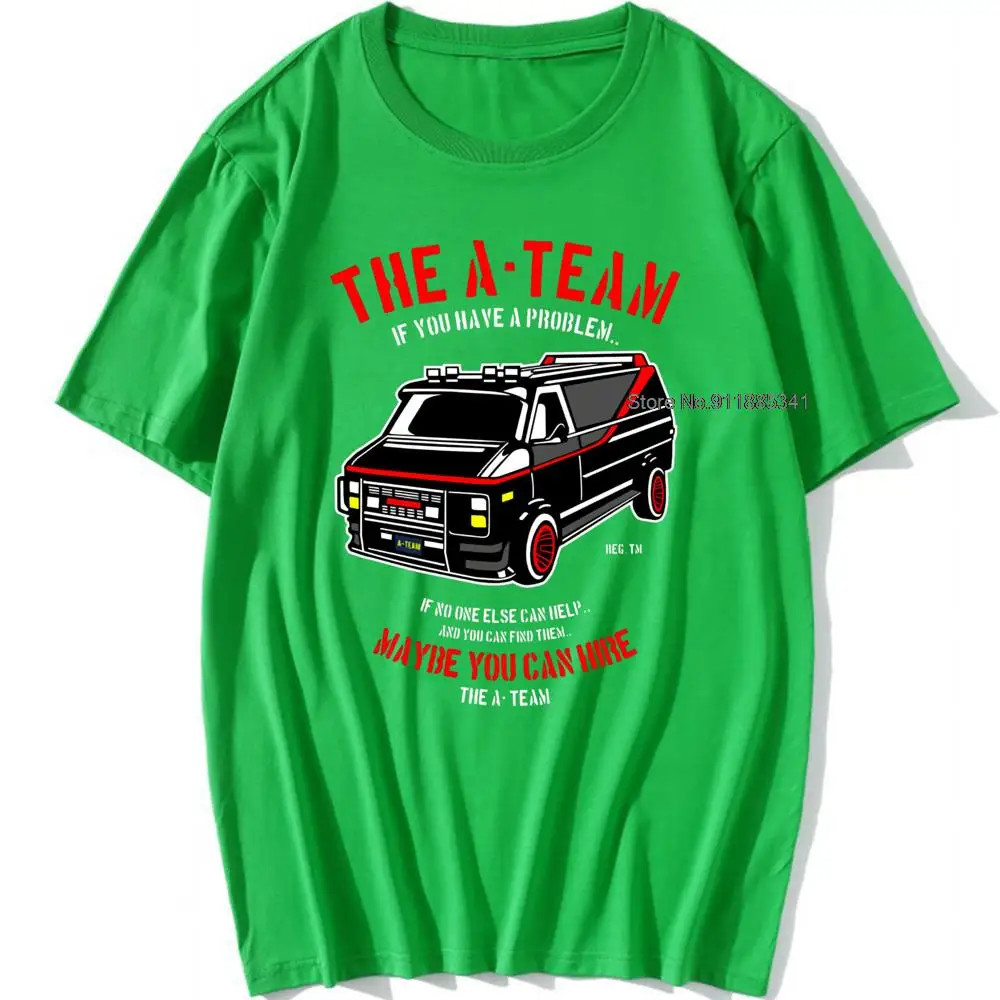 THE New A-TEAM T-SHIRT Mens Van Funny 80's TV Program Show Cotton Mr-T Unisex Oversized 100% Cotton Top