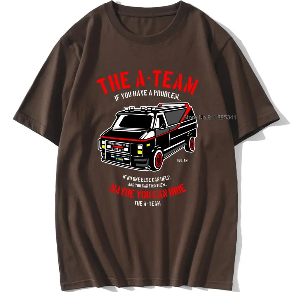 THE New A-TEAM T-SHIRT Mens Van Funny 80's TV Program Show Cotton Mr-T Unisex Oversized 100% Cotton Top