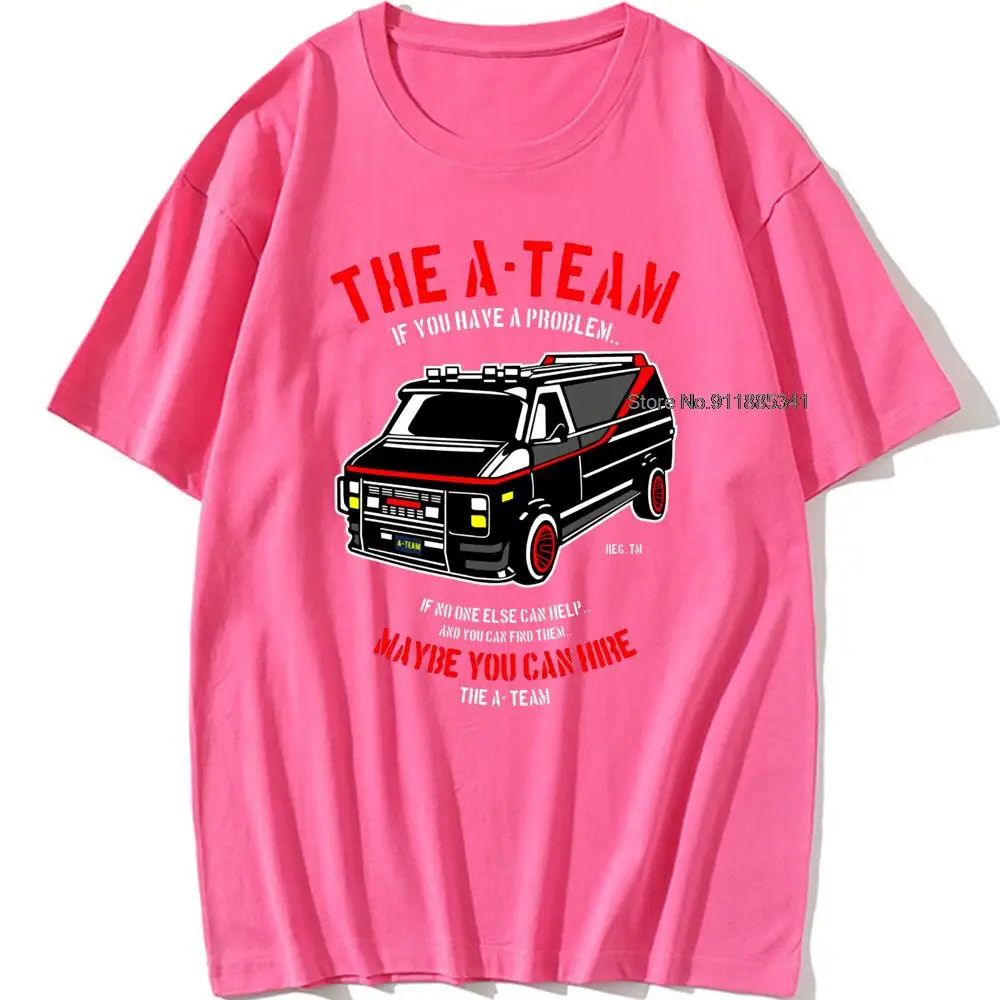 THE New A-TEAM T-SHIRT Mens Van Funny 80's TV Program Show Cotton Mr-T Unisex Oversized 100% Cotton Top