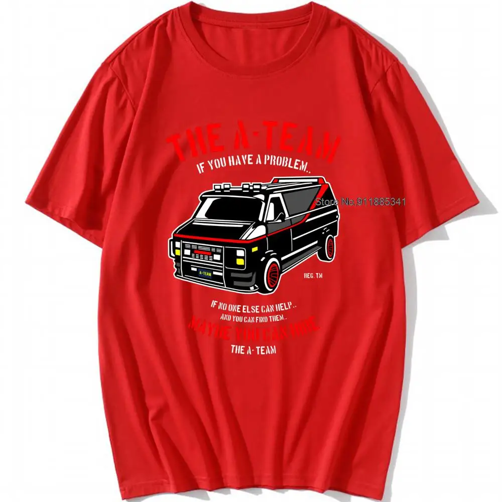 THE New A-TEAM T-SHIRT Mens Van Funny 80's TV Program Show Cotton Mr-T Unisex Oversized 100% Cotton Top