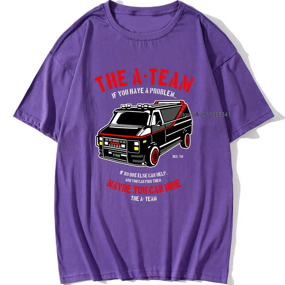 THE New A-TEAM T-SHIRT Mens Van Funny 80's TV Program Show Cotton Mr-T Unisex Oversized 100% Cotton Top