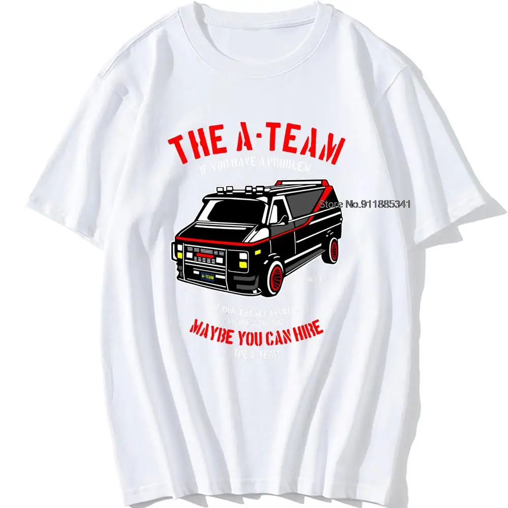 THE New A-TEAM T-SHIRT Mens Van Funny 80's TV Program Show Cotton Mr-T Unisex Oversized 100% Cotton Top