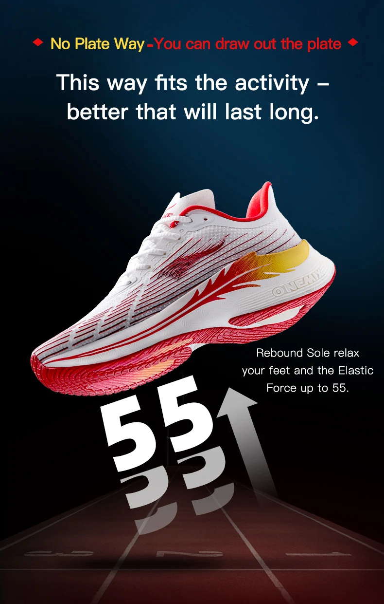 ONEMIX Running Shoes for Men Breathable Racing Sport Shoes Casual Soft New Trend Outdoor Male Anti-slip Walking Sneakers
