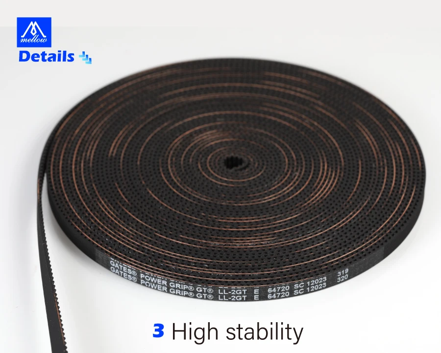 Mellow High Temperature EPDM GATES-LL-2GT Gear Synchronous Belt GT2 Width 6MM 9MM 10MM Timing Belt For BOX 3D Printer Voron BLV