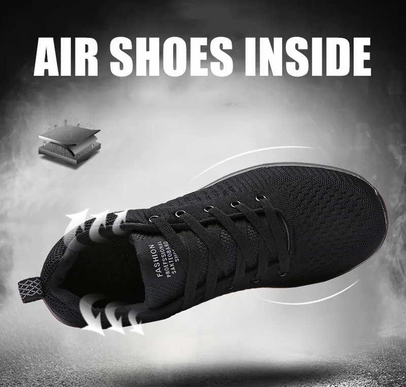 Sport Shoes Men Lightweight Running Sneakers Walking Casual Breathable Shoes Non-slip Comfortable lack Big Size 38-48 Hombre