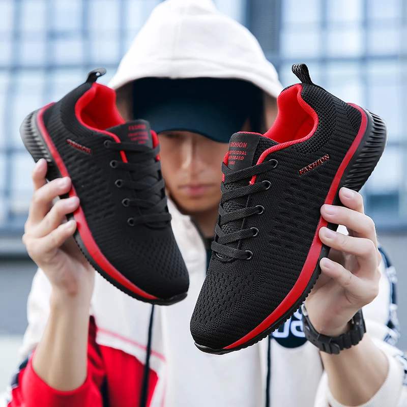 Sport Shoes Men Lightweight Running Sneakers Walking Casual Breathable Shoes Non-slip Comfortable lack Big Size 38-48 Hombre