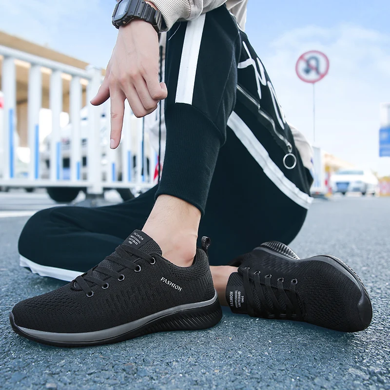 Sport Shoes Men Lightweight Running Sneakers Walking Casual Breathable Shoes Non-slip Comfortable lack Big Size 38-48 Hombre