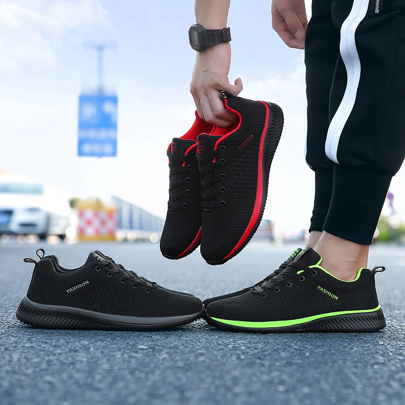 Sport Shoes Men Lightweight Running Sneakers Walking Casual Breathable Shoes Non-slip Comfortable lack Big Size 38-48 Hombre