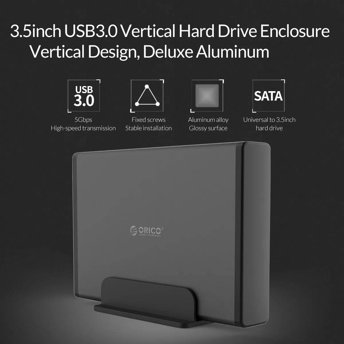ORICO 3.5'' HDD Case SATA to USB 3.0 Adapter External Hard Drive Enclosure for 2.5" 3.5" SSD Disk HDD Case for PC