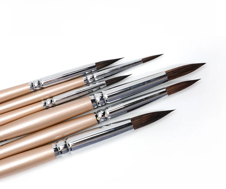 Watercolor brush black marten animal hair 6 pcs round pointed watercolor painting brush set adult beginner student hand-painted