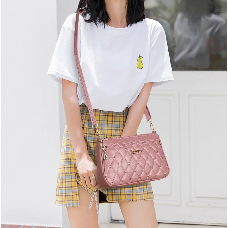 Embroidery Messenger Bags Women Leather Handbags Bags for Women Sac a Main Ladies hair ball Hand Bag