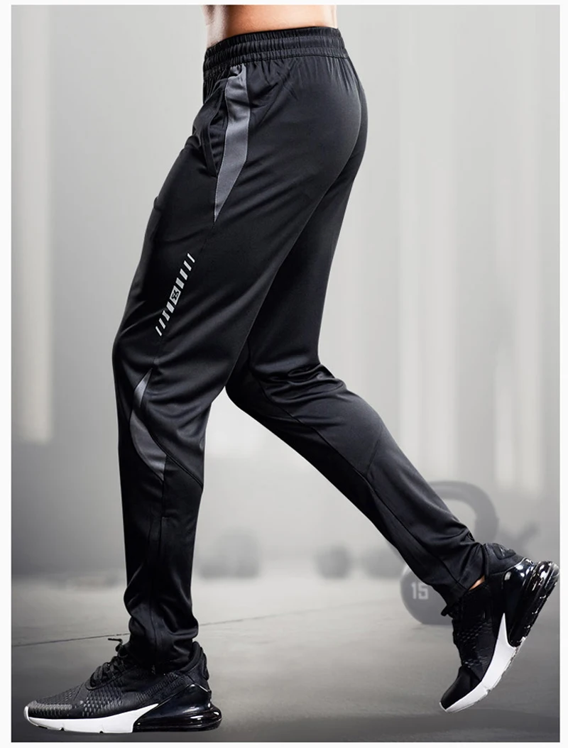 Men Sport Pants Running Pants With Zipper Pockets Soccer Training Jogging Sports Trousers Fitness Football Leggings Sweatpants
