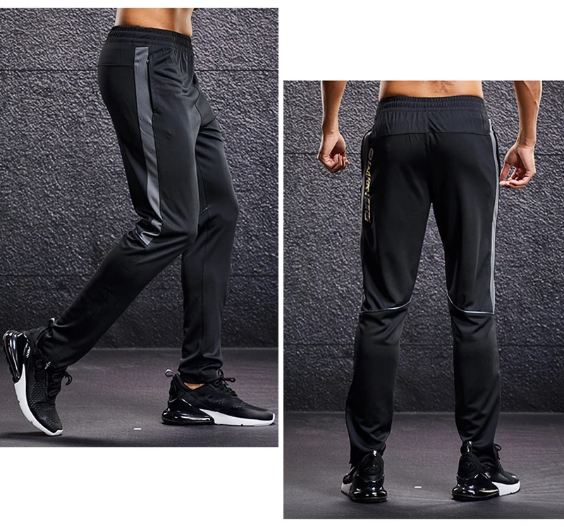 Men Sport Pants Running Pants With Zipper Pockets Soccer Training Jogging Sports Trousers Fitness Football Leggings Sweatpants