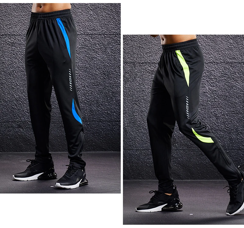 Men Sport Pants Running Pants With Zipper Pockets Soccer Training Jogging Sports Trousers Fitness Football Leggings Sweatpants