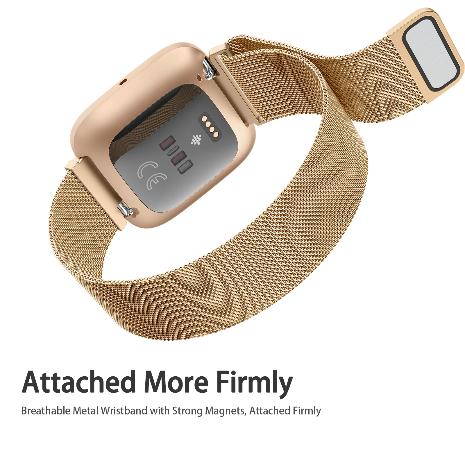 Metal Magnetic Strap For Fitbit Versa 1/Versa 2/versa 3/Versa 4 Band Bracelet Wristband For Fitbit Versa Lite/Sense 2 Strap