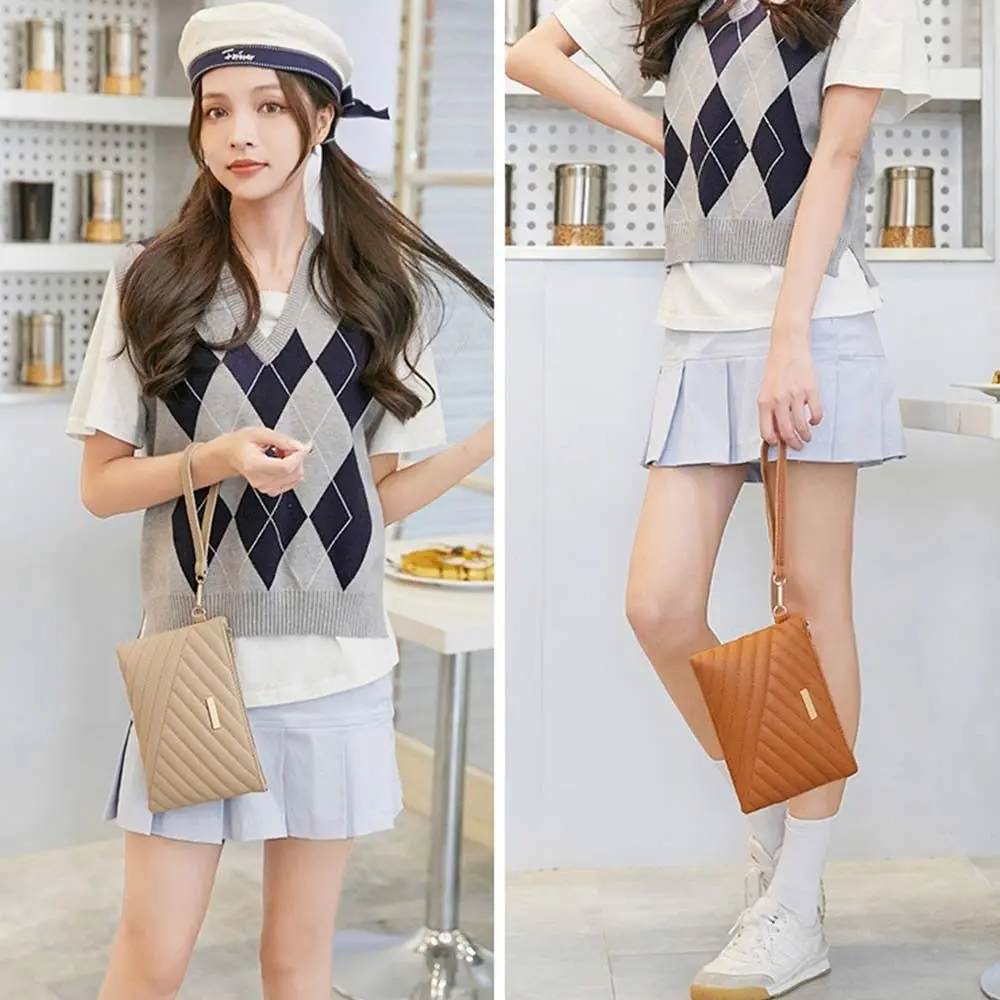 Stylish Women Wristlet Bag Women Leather Envelope Design Bag Shopping Traveling Portable Small Purse Clutch Wallet