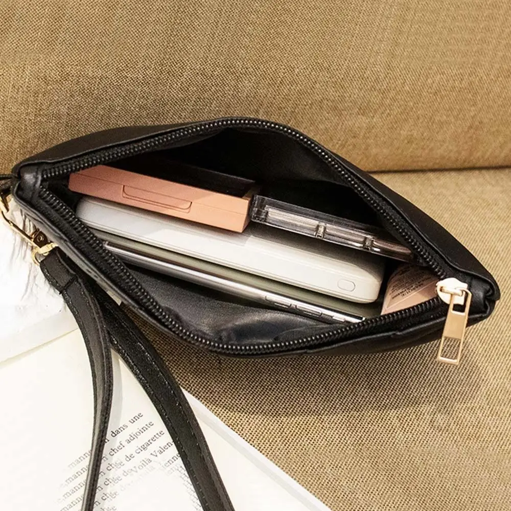 Stylish Women Wristlet Bag Women Leather Envelope Design Bag Shopping Traveling Portable Small Purse Clutch Wallet