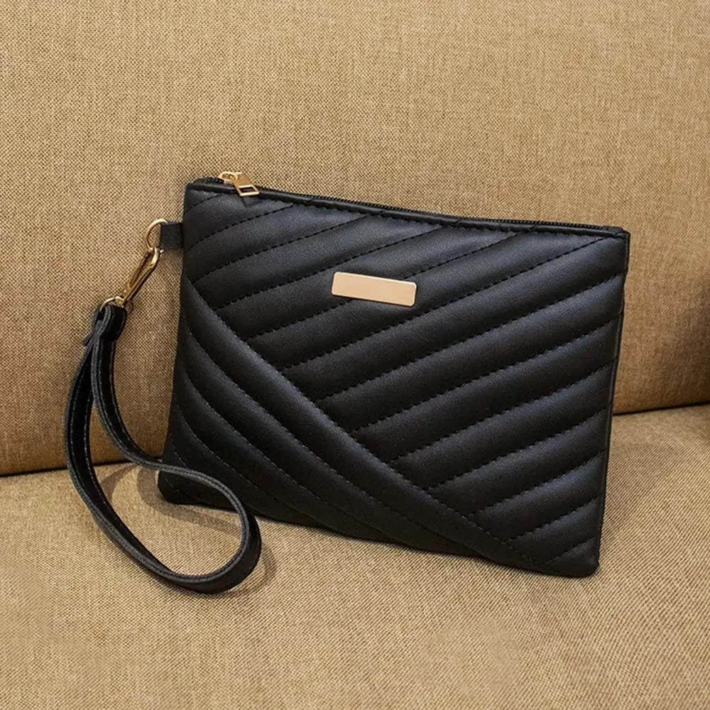 Stylish Women Wristlet Bag Women Leather Envelope Design Bag Shopping Traveling Portable Small Purse Clutch Wallet