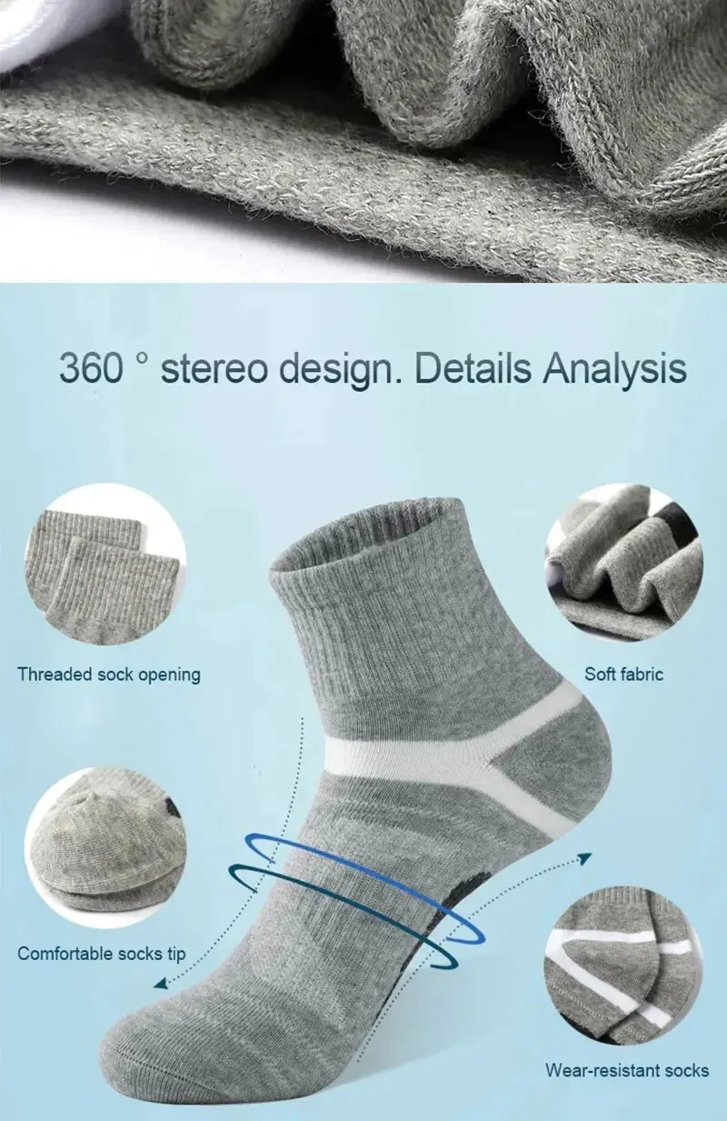 3/5/10/20 Pairs Lot Men's Socks Black Sports Socks Casual Run Autumn Winter High Quality Breathable Male Socks