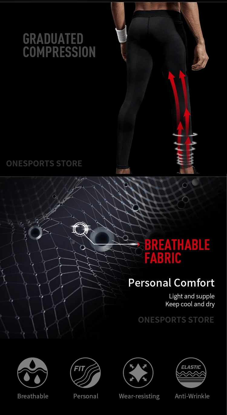 VANSYDICAL Compression Pants Men Running Tights with Reflective Striped Basketball Legging Workout Elastic Waist Trousers Men