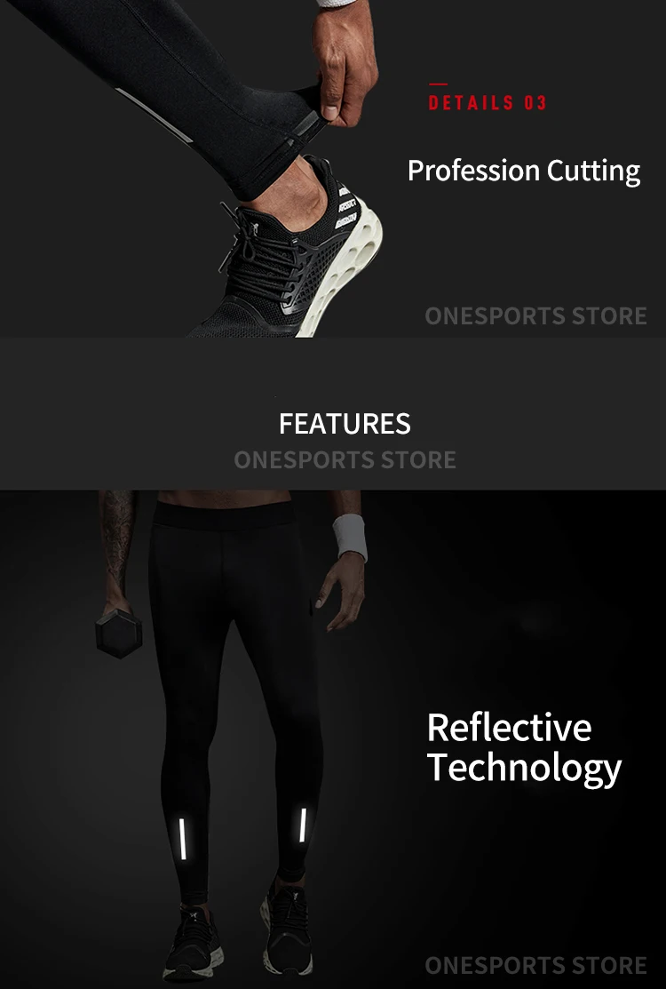 VANSYDICAL Compression Pants Men Running Tights with Reflective Striped Basketball Legging Workout Elastic Waist Trousers Men