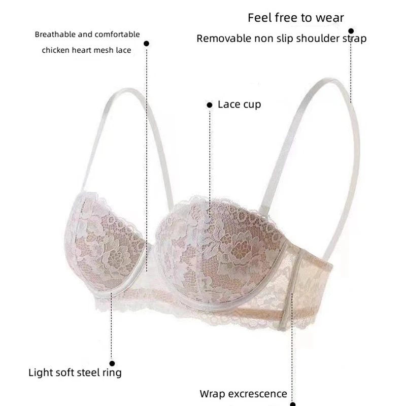 1PC Lace Sexy Bras For Women Breathable Underwear Gather Push Up Bra Lingerie Solid Color Seamless Bralette Women Lingerie