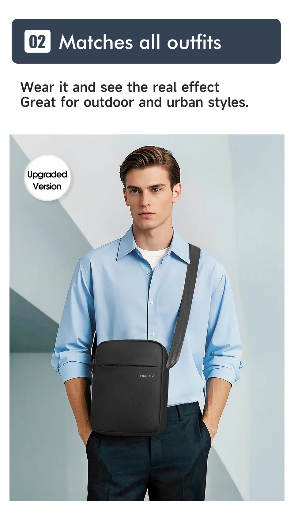 Tigernu New Men Messenger Bag High Quality Waterproof Shoulder Bag For Men Business Travel Crossbody Bag Male Mini Bag