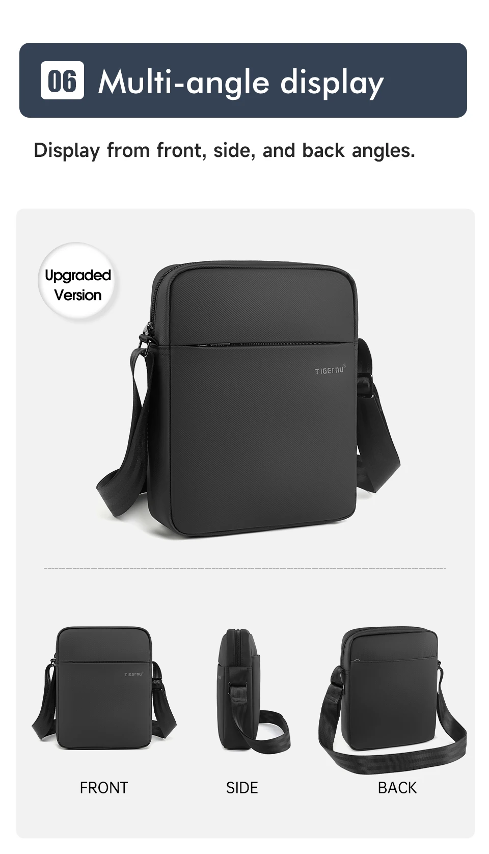 Tigernu New Men Messenger Bag High Quality Waterproof Shoulder Bag For Men Business Travel Crossbody Bag Male Mini Bag
