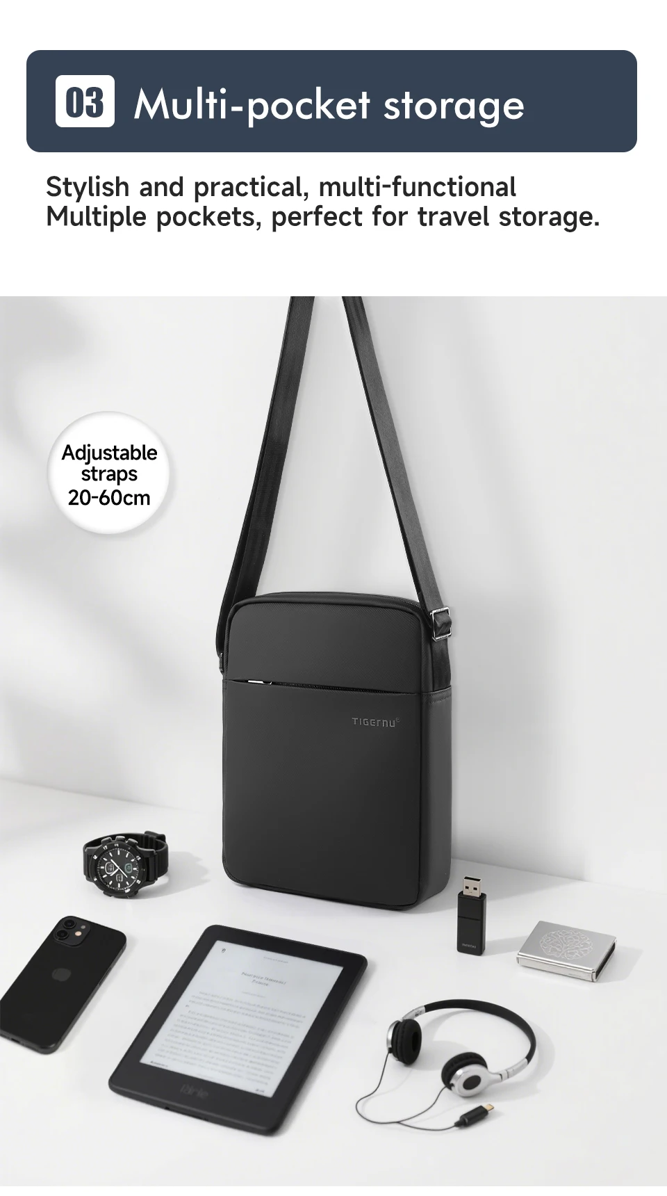 Tigernu New Men Messenger Bag High Quality Waterproof Shoulder Bag For Men Business Travel Crossbody Bag Male Mini Bag