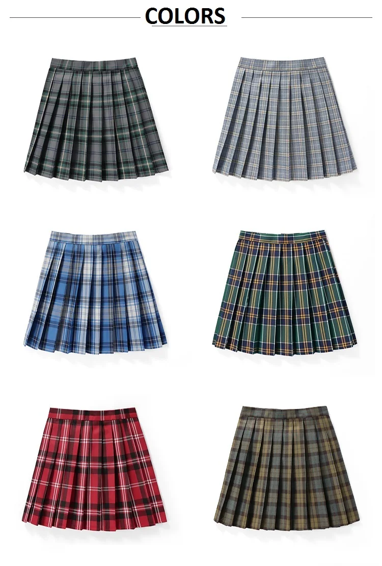 Women Plaid Pleat Skirt With Necktie Bowtie XS- 5XL Harajuku Preppy Mini Japanese School Uniforms Girls Summer Jupe Kawaii Skirt