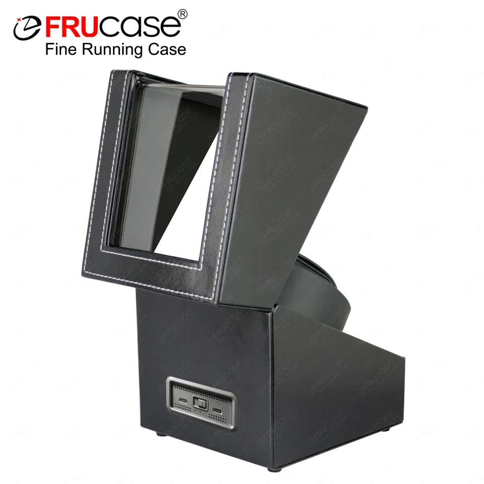 [2 Rotation Modes] FRUCASE PU Watch Winder for Automatic Watches Watch Box 1-0 / 2-0