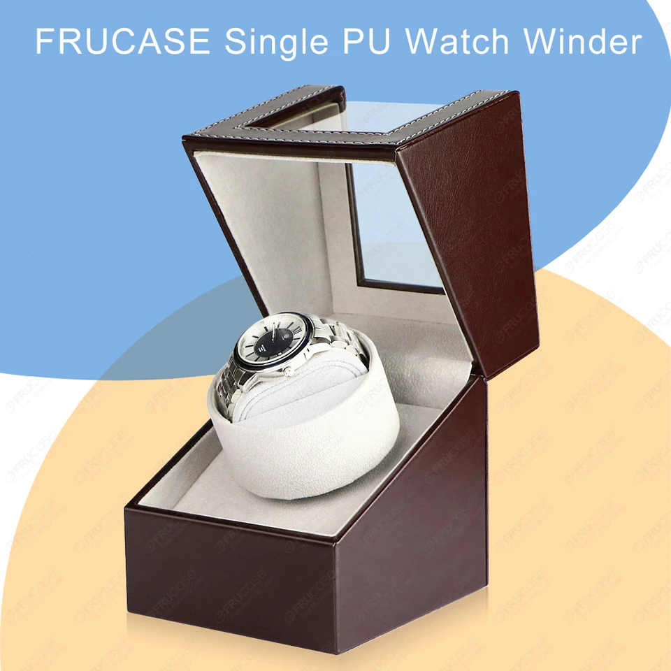 [2 Rotation Modes] FRUCASE PU Watch Winder for Automatic Watches Watch Box 1-0 / 2-0