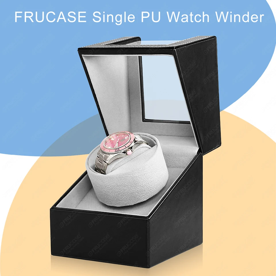 [2 Rotation Modes] FRUCASE PU Watch Winder for Automatic Watches Watch Box 1-0 / 2-0