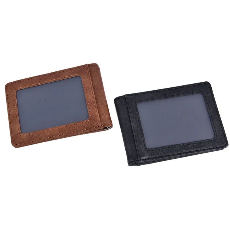 RFID Men's Leather Slim Bifold Money Clip Wallet Front Pocket Credit Card Holder