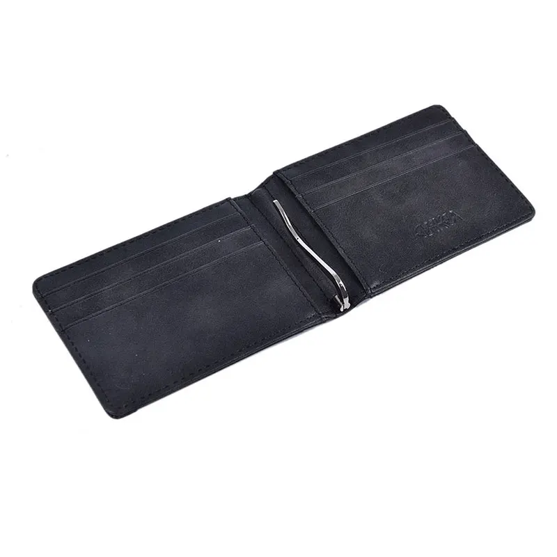 RFID Men's Leather Slim Bifold Money Clip Wallet Front Pocket Credit Card Holder
