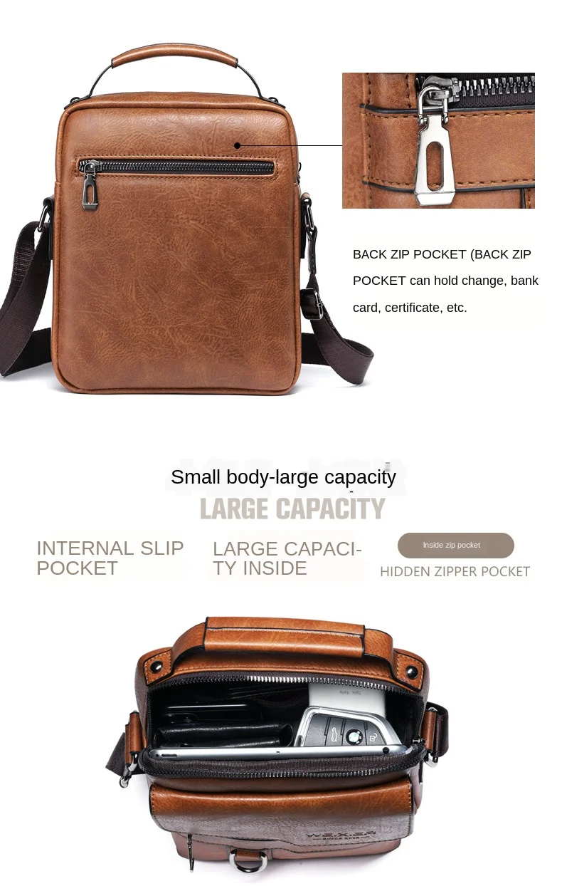 Brand Men Shoulder Bag for 9.7" ipad Men PU Leather Flaps Men's Crossbody Bags Business Flap Male Solid Messenger Bag Travel Bag