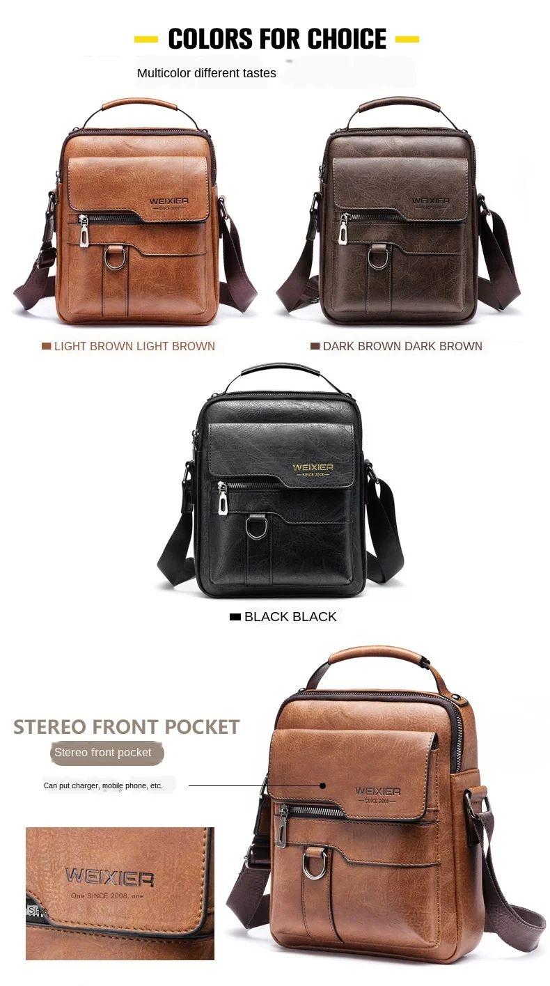 Brand Men Shoulder Bag for 9.7" ipad Men PU Leather Flaps Men's Crossbody Bags Business Flap Male Solid Messenger Bag Travel Bag